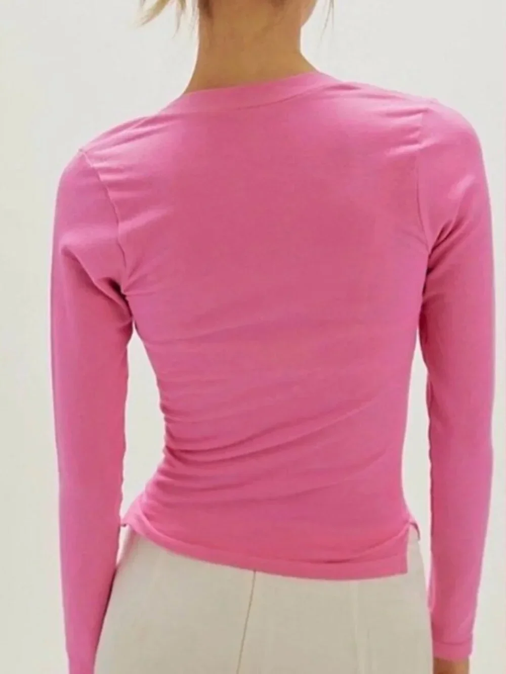 NWTO Free People Intimately Wide Awake Layer Henley Neon Rose M/L